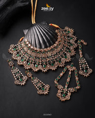 Resham Bridal Set Golden Green - Zeesy Jewellery