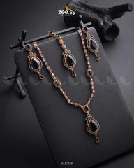 Syra Yousuf Necklace Set Golden Black - Zeesy Jewellery