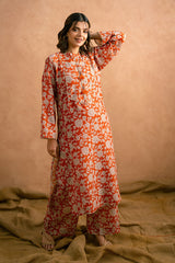 Ayla Studio Stitched PRINTED ESSENTIAL 2PC CO-ORD - Sun Flower