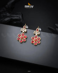 Primrose Earrings Golden Red - Zeesy Jewellery
