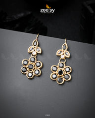 Primrose Earrings Golden Black - Zeesy Jewellery