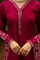 Tng By MD Stitched Bahar Collection-Crimson (Reddish Maroon)
