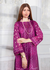 Ahlam By Safa Textile Stitched Co-Ords Lawn Suit-Elegant Maroon