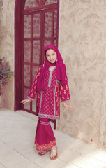 Suntex Stitched 3 Piece Girls Festive Premium Edition Suit-SH-2604