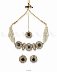 Equinox Stone Pearl Choker Set - Zeesy Jewellery