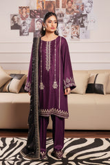 Modern Modesty By G Basics Gulmina Stitched 3 Piece Winter Suit-LILAC (3PC)