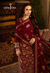 Asim Jofa Kashmiri Taanka - Embroidered Shawl collection Ajkt-08 Embroidered Self Twill 3 Pcs