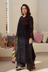 Gulmina Unstitched 3 Piece Luxury Lawn Vol-01 Suit-Black Magic