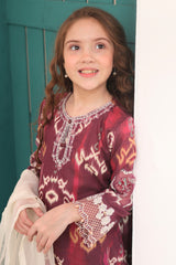 Bahar E Eid By Shanzey Stitched 3 Piece Shimmered Cambric Suit-SHK-5201-Magenta