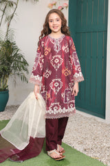 Bahar E Eid By Shanzey Stitched 3 Piece Shimmered Cambric Suit-SHK-5201-Magenta