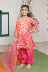 Bahar E Eid By Shanzey Stitched 3 Piece Shimmered Cambric Suit-SHK-5204-Pink