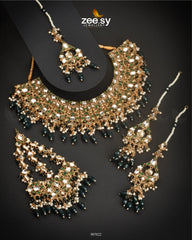 Flourishing Bridal Set Emerald Green - Zeesy Jewellery