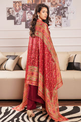 Modern Modesty By G Basics Gulmina Stitched 3 Piece Winter Suit-BURGUNDY (3PC)