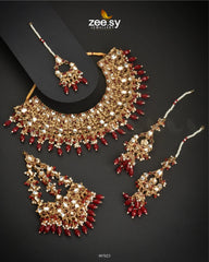 Flourishing Bridal Set Red - Zeesy Jewellery