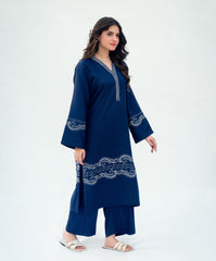 Winter Tales By Kaanthaa Stitched 2 Piece Winter Suit-Blue Hour | 2 pc Stitched