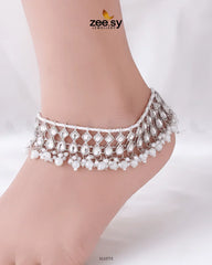 Tanzanite Anklet Silver White - Zeesy Jewellery