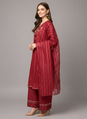 Amna Ali Nawaz Stitched 3 Piece Emb Cotton Suit-8007