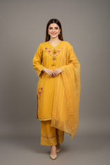 Amna Ali Nawaz Stitched 3 Piece Emb Cotton Suit-8008