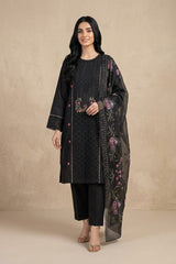 Amna Ali Nawaz Stitched 3 Pc Embroidered Suit - 8025 - (Cotton Silk With Monarch Dupatta)