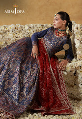 Asim Jofa Unstitched 3 Piece Wedding Festive Suit-AJULN-06 Embroidered Silk Unstitched 3 Pcs