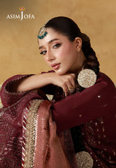 Asim Jofa Unstitched 3 Piece Wedding Festive Suit-AJULN-07 Embroidered Cotton Silk Unstitched 3 Pcs