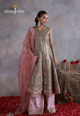 Asim Jofa Unstitched 3 Piece Wedding Festive Suit-AJULN-02 Embroidered Javeria Net Unstitched 3 Pcs