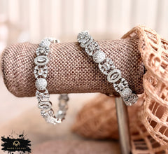 Made For Her Bloom Zircon Bangles – Silver - KKB1014