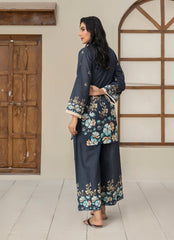 Ahlam By Safa Textile Stitched Co-Ords Lawn Suit-Royal Blue Elegant Tunic