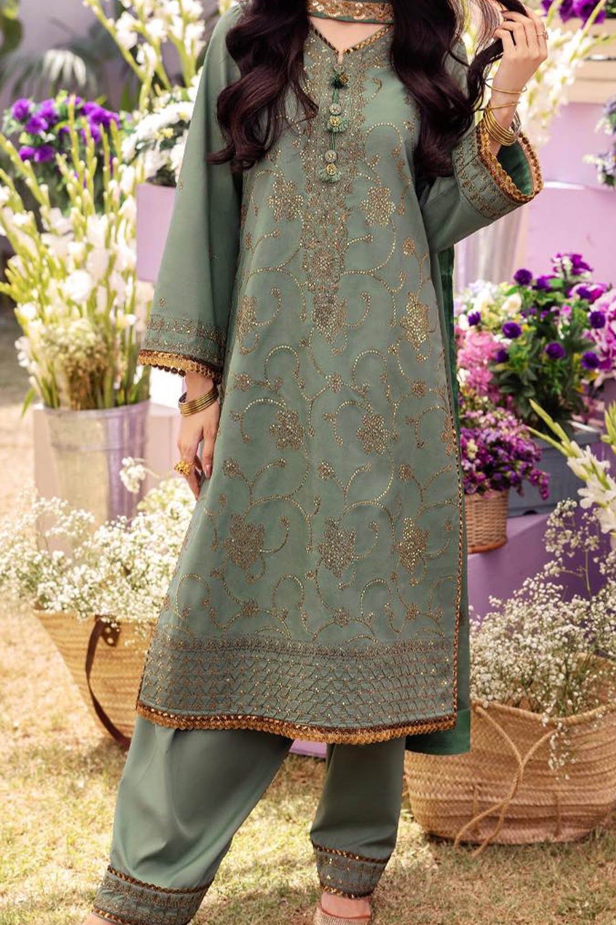 Dhanak Rang By Asim Jofa Unstitched 3 Piece Formals Collection'2024-AJCF-15