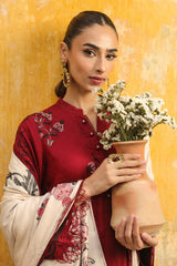 Sahar Unstitched 3 Piece Dyed Jacquard Winter Suit-AW2-25-08-Eternal Rose