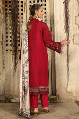Sahar Unstitched 3 Piece Dyed Jacquard Winter Suit-AW2-25-08-Eternal Rose