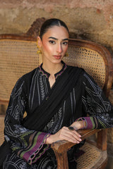 Sahar Unstitched 3 Piece Dyed Jacquard Winter Suit-AW2-25-09-Velour Noir