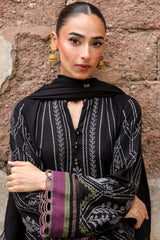Sahar Unstitched 3 Piece Dyed Jacquard Winter Suit-AW2-25-09-Velour Noir
