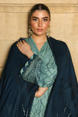 Sahar Unstitched 3 Piece Dyed Jacquard Winter Suit-AW2-25-13-Mystic Emerald