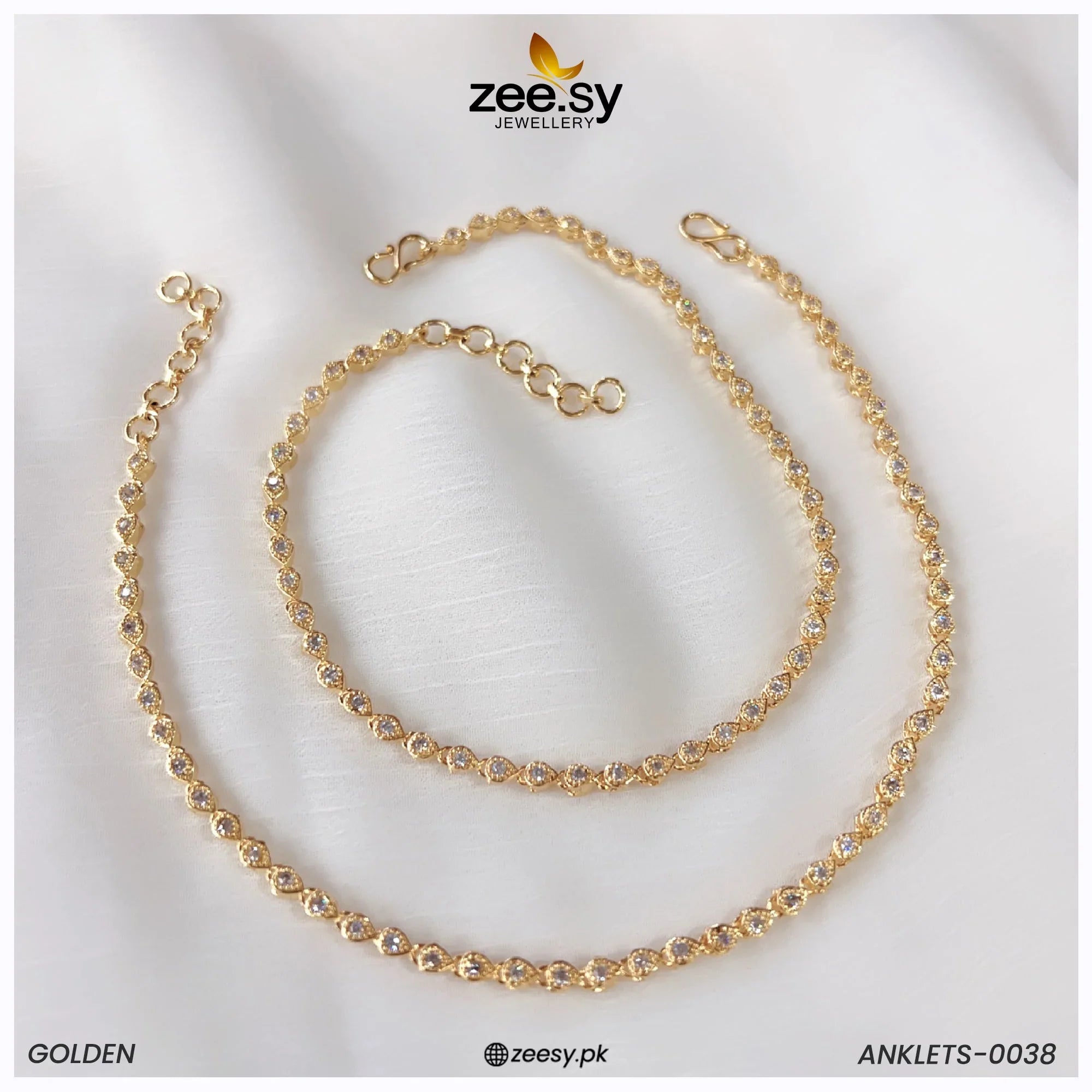 ANKLETS-0038 Golden - Zeesy Jewellery