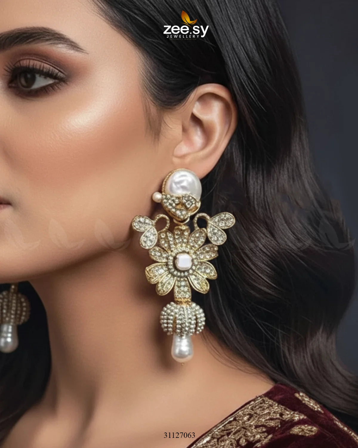 Antique Mother Pearl Turkish Earrings - Zeesy Jewellery