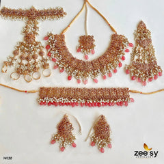 Aria Bridal Set Pink - Zeesy Jewellery