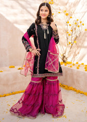 Meethi Eid By Modest Rawsilk Embroidered 3 Pc Gharara