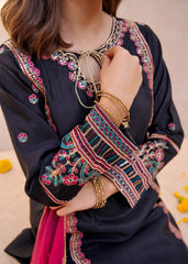 Meethi Eid By Modest Rawsilk Embroidered 3 Pc Gharara