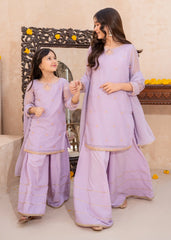 Meethi Eid By Modest Lavender Crinkle Embroidered 3 Piece Suit