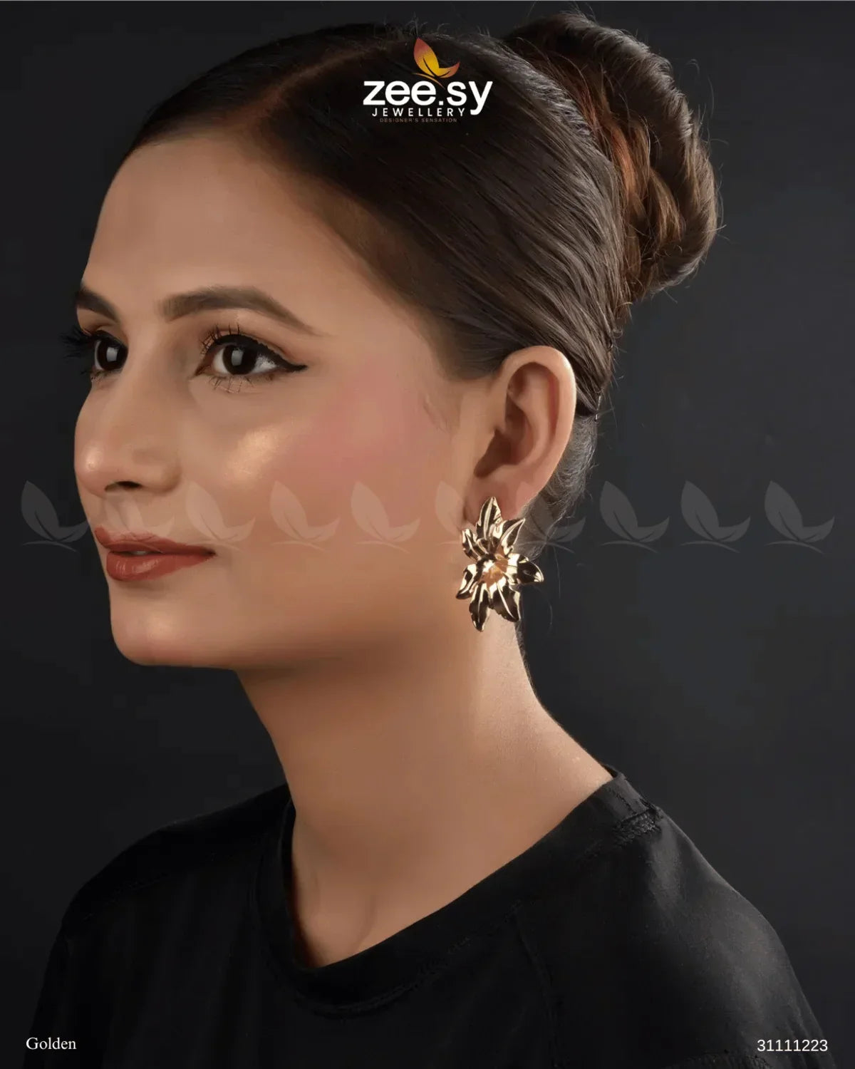 Aureelia Earrings Golden - Zeesy Jewellery