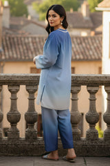 Brandlo Stitched 2 Piece Suit-AZURE OMBRE