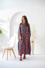 Silcot Stitched 2 Piece Summer Lawn Suit-Gulnaar Teal Lawn Ensemble