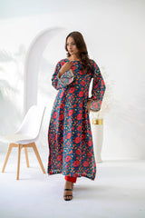 Silcot Stitched 2 Piece Summer Lawn Suit-Gulnaar Teal Lawn Ensemble
