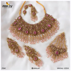 BRIDAL-0204 Pink - Zeesy Jewellery