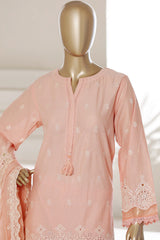 Sada Bahar Stitched 3 Piece Chikankari 3D Laser Work Suit-CK-05 PINK