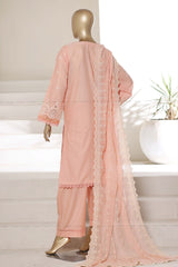 Sada Bahar Stitched 3 Piece Chikankari 3D Laser Work Suit-CK-05 PINK