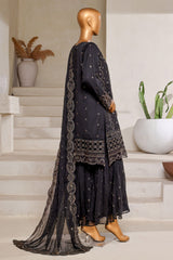 Afsany by Sada Bahar Stitched 3 Piece Luxury Chiffon Vol-13 Suit-CR-28-Black