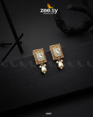 Cobble Crush Earrings White - Zeesy Jewellery
