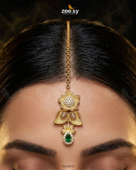 Zeesy-Crimson Gemstone Hasli Necklace Set